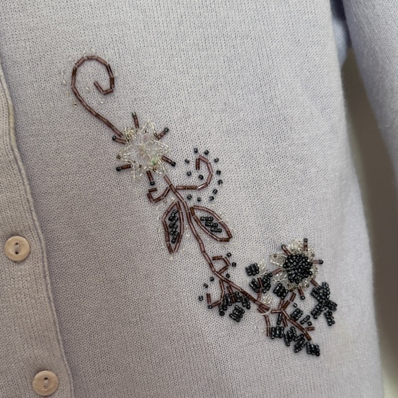 Kathie Lee Collection Light Purple Embroidered Cardigan - Picture 5 of 7